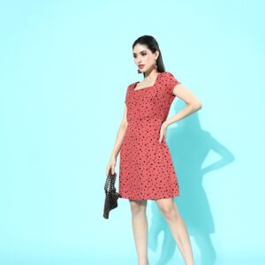 DressBerry Woman Attractive Polka Dotted Dress