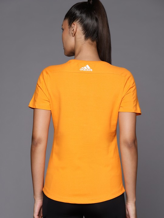 ADIDAS Women Solid Pure Cotton T-shirt