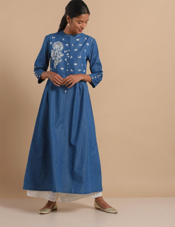 IMARA  Floral Denim Dresses