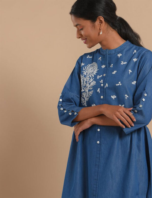 IMARA  Floral Denim Dresses