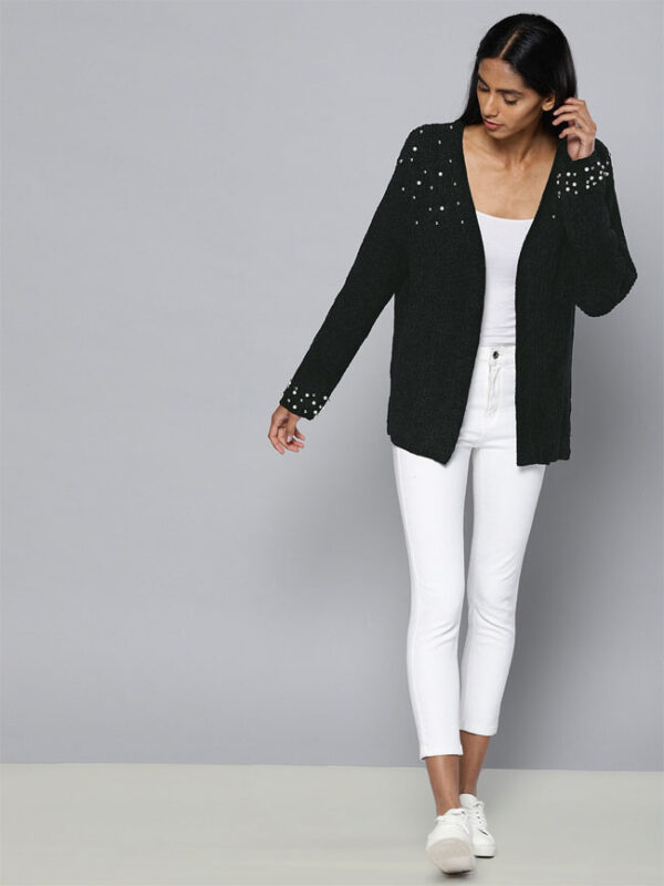 Chemistry Women  Embellished Front-Open Sweater