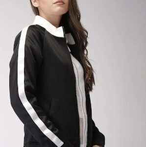 Harvard Women Black Solid Bomber