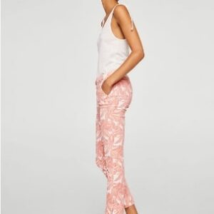 MANGO Regular Fit Printed Cropped Trousers