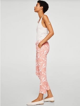 MANGO Regular Fit Printed Cropped Trousers