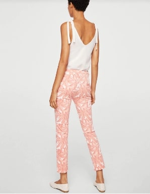 MANGO Regular Fit Printed Cropped Trousers