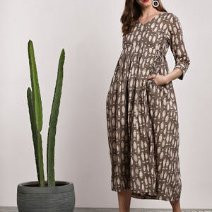 Sangria Women Printed A-Line Dress