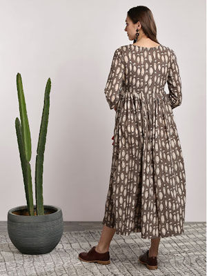 Sangria Women Printed A-Line Dress