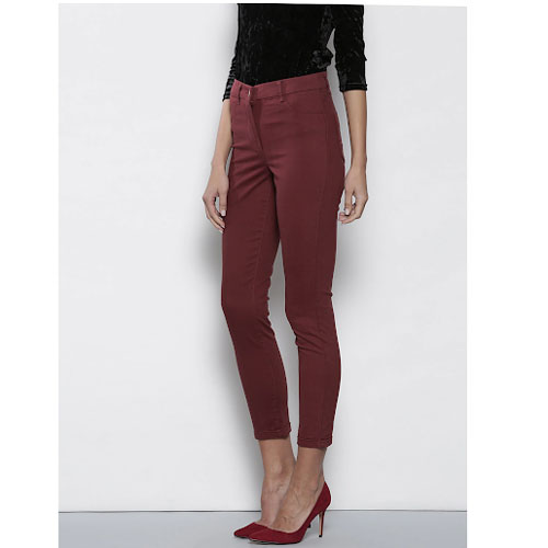 DOROTHY PERKINS Maroon Cropped Jeggings