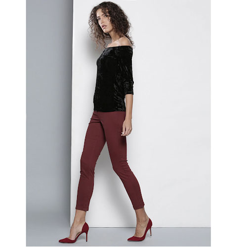 DOROTHY PERKINS Maroon Cropped Jeggings