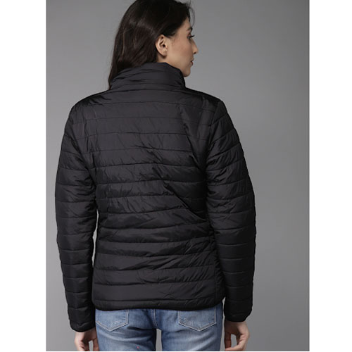 HERE&NOW Women Black Solid Padded Jacket