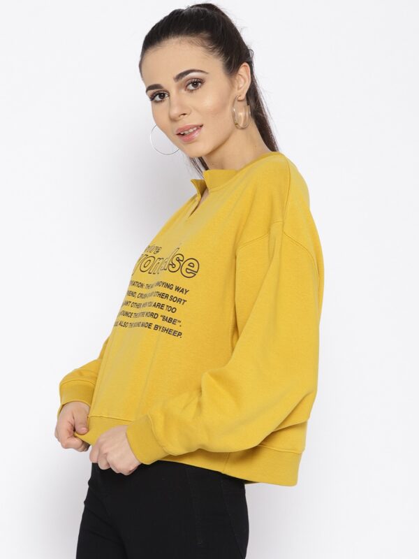 OVS Women Mustard Yellow Printed Sweatshirt