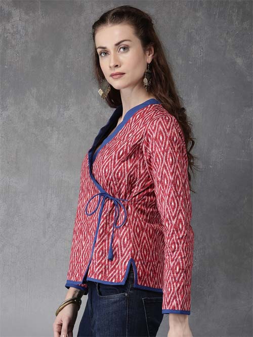 Anouk Women Red Quilted Winter Ethnic Jacket