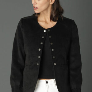 Roadster Women Black Solid Tailored Jacket