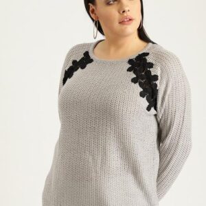 Sztori Plus Size Women Self-Design Pullover