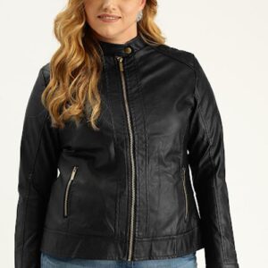 Sztori Plus Size Women Black Solid Tailored Jacket