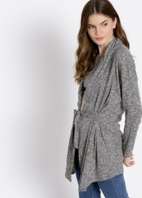 MANGO  Solid Front-Open Cardigan