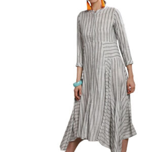 Sangria Women Striped A-Line Midi Dress