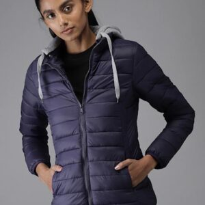 Moda Rapido Women Purple Solid Puffer Jacket