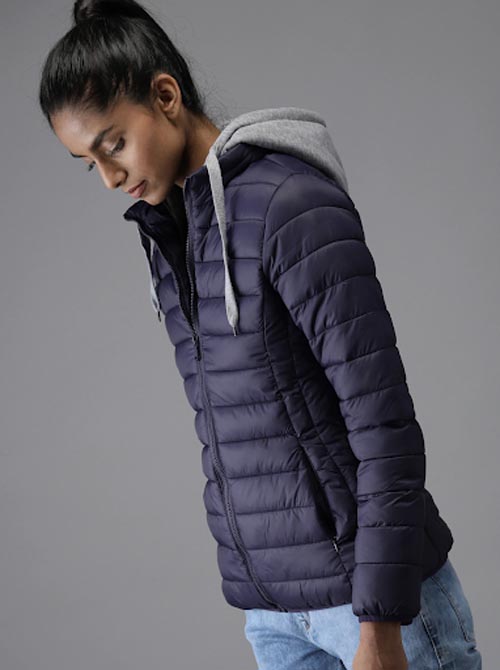 Moda Rapido Women Purple Solid Puffer Jacket