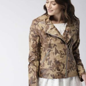 Mast & Harbour Women Printed Biker Jacket