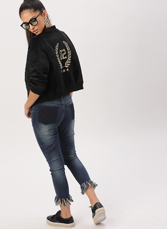 DressBerry Women Solid Bomber Jacket