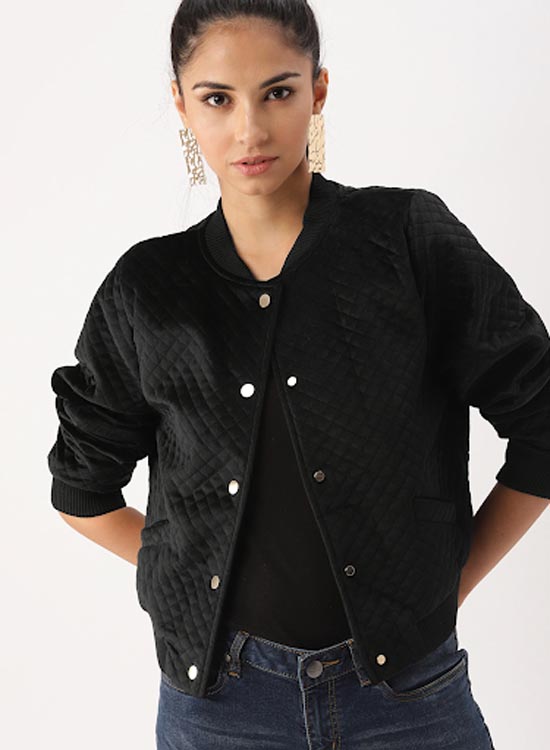 DressBerry Women Solid Bomber Jacket