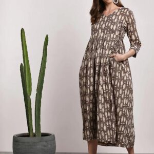 Sangria Women Printed A-Line Dress