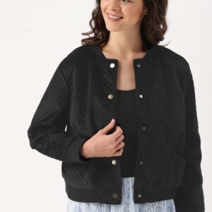 DressBerry Women Solid Quilted Jacket