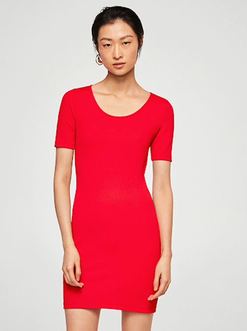 MANGO Women Solid Sheath Dress