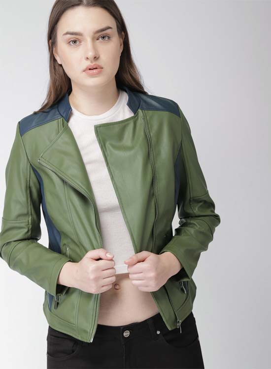 Harvard Women Solid Biker Jacket