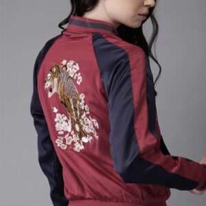 HERE&NOW Women Embroidered Bomber