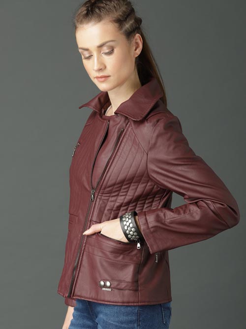 Roadster Women Solid Biker Jacket