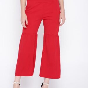 OVS Women Regular Fit Solid Cropped Trousers