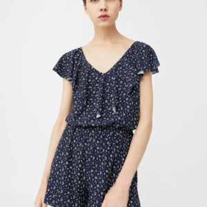 MANGO Navy Layered Playsuit