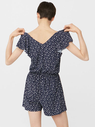 MANGO Navy Layered Playsuit