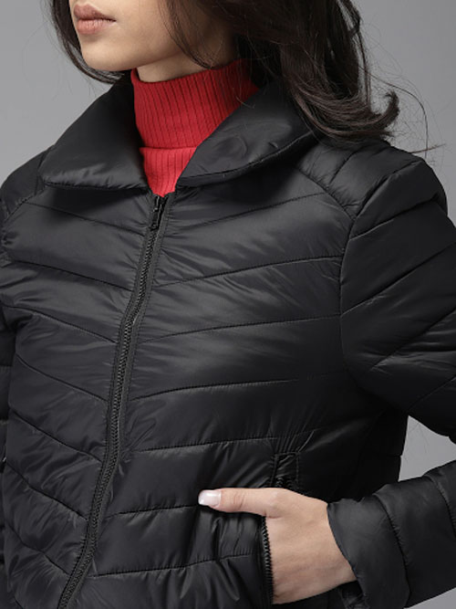 Moda Rapido Women Black Solid Puffer Jacket