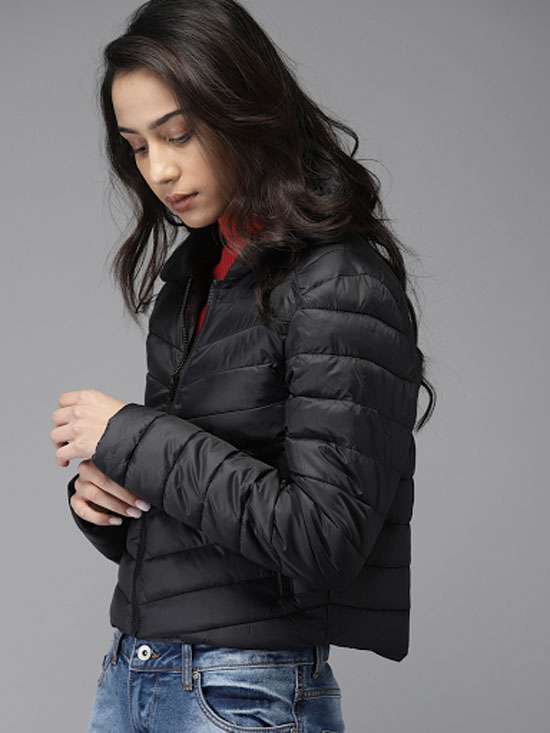 Moda Rapido Women Black Solid Puffer Jacket