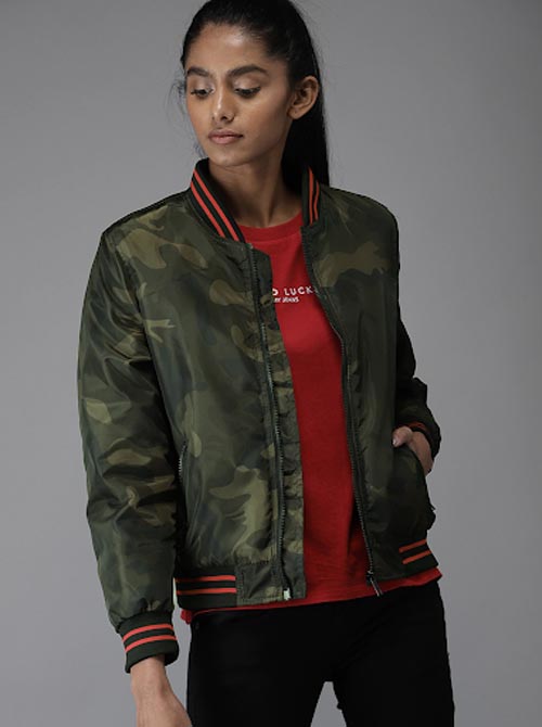 Moda Rapido Women Printed Bomber Jacket