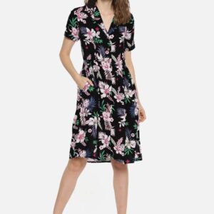 MANGO Women Tropical Printed Shirt Dress