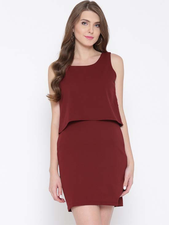 Ms.Taken Women Solid Sheath Dress