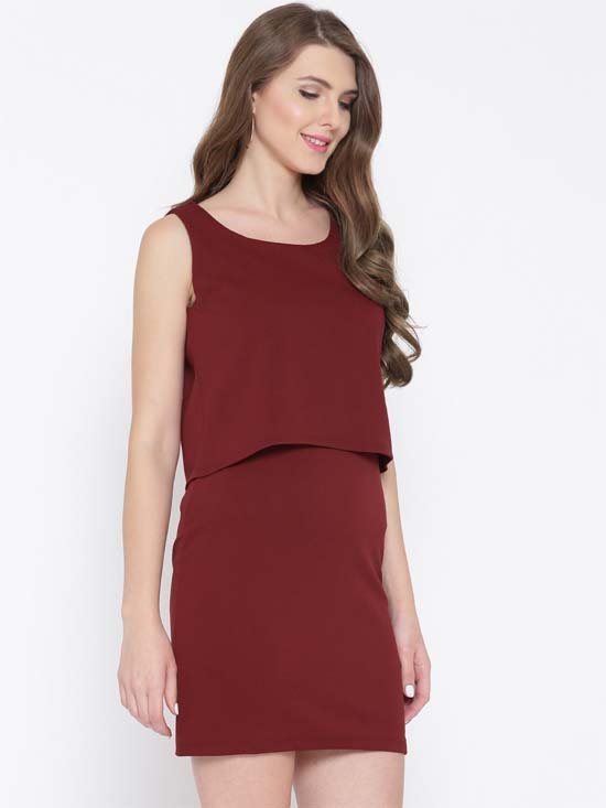 Ms.Taken Women Solid Sheath Dress